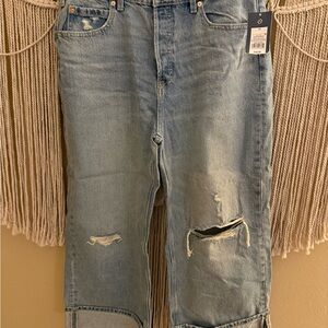 Universal Thread Cropped Vintage Wide Leg Jeans - Light Blue